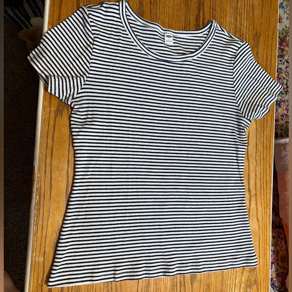 Classic Navy and White Striped Women's Top